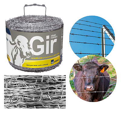 Arame Farpado Gerdau GIR 500M 1,6MM Zincado Galvanizado