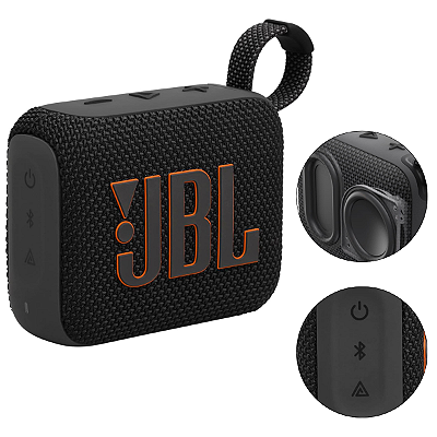 Caixa De Som Bluetooth Portátil JBL Go 4 Preta
