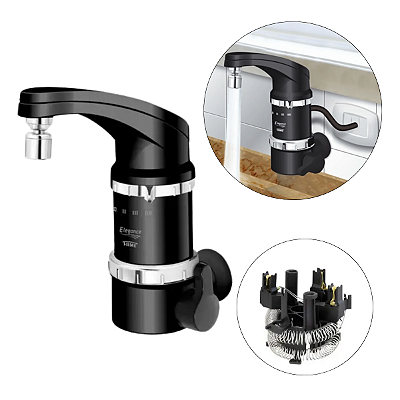 Torneira Eletrica de Parede Elegance 4T Preta 220v Fame