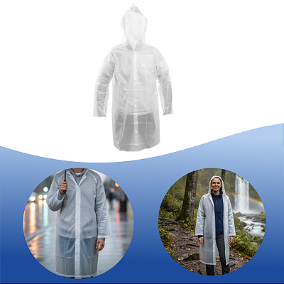 Capa de Chuva Adulto PVC 15mm Transparente Mizpa