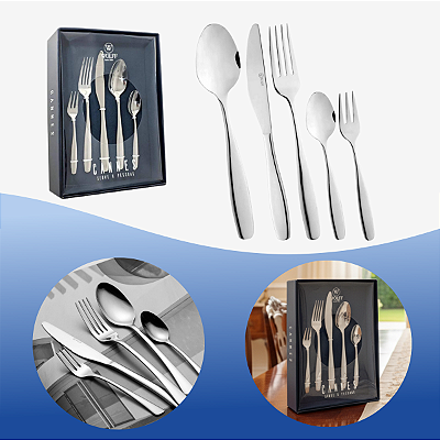 Faqueiro Luxo Cannes Wolff 30 Peças Aço Inox Para 6 Pessoas