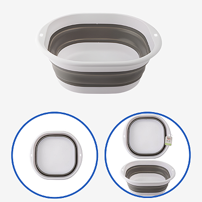 Balde Bacia Dobrável Retrátil 7L Clink Recipiente Multiuso