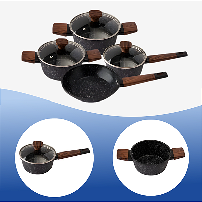 Jogo Panelas 4 Peças Alumínio Antiaderente Indução Clink