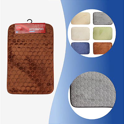 Tapete De Banheiro Antiderrapante Soft Super Macio 60x40cm