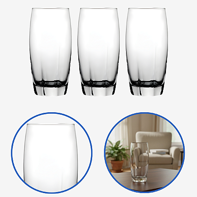 Jogo De 6 Copos 365ml Luxo Long Drink Vidro Suco Água