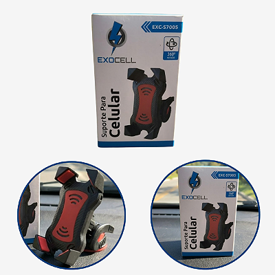 Suporte Celular Para Moto E Bicicleta Em Plástico 360º