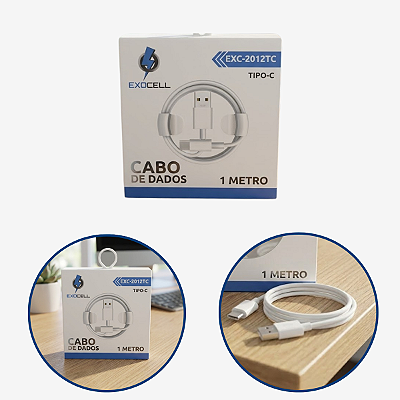 Cabo Usb Dados e Carregador Celular Tipo C 1 Metro Reforçado