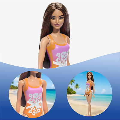 Boneca Barbie Fashion & Beauty Praia Maio Laranja Hxx50