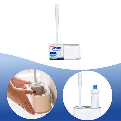 Escova Sanitária Sanilux Suporte De Parede Branca Bettanin