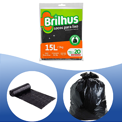 Saco De Lixo Almofada 15l Brilhus Bettanin 20 Unidades