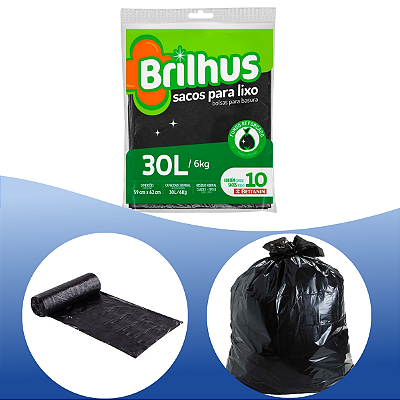 Saco De Lixo Almofada 30l Brilhus Bettanin 10 Unidades