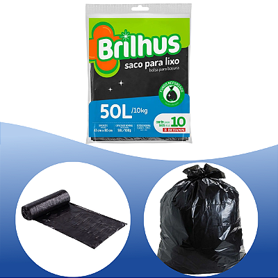 Saco De Lixo Almofada 50l Brilhus Bettanin 10 Unidades