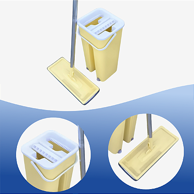 Mop Flat com Balde Amarelo Casavita
