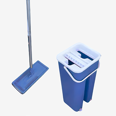 Mop Flat com Balde Azul Casavita