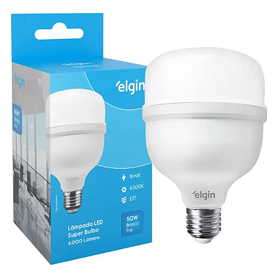 Lampada Led Bulbo Alta Potencia 50w Elgin 6500k