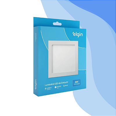 Luminária Led Quadrada De Embutir 18w 6500k Elgin