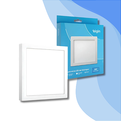 Elgin plafon painel quadrado sobrepor 24w branco frio 6500k