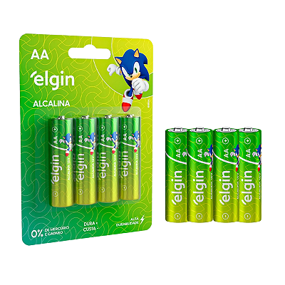 Pilha Alcalina AA Blister Com 4 Unidades Lr6 - 1,5v Elgin