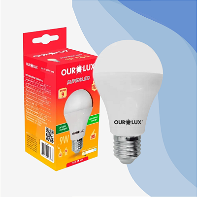 Lâmpada Led Bulbo 9w Superled Ouro Bivolt 6500k Ourolux E27
