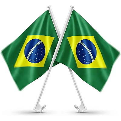 Kit 10 Bandeira Brasil P/ Vidro Janela Carro Copa Do Mundo