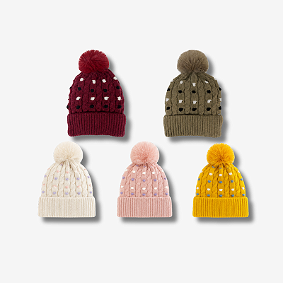 Touca Feminina Pompom Cores Sortidas