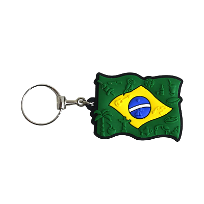 Kit 05 Unidades Chaveiro Emborrachado Brasil Copa 2026