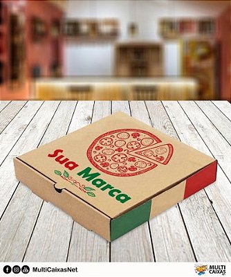Caixa Papelão Quadrada (35 x 35 x 5 cm ) para salgados, doces, pizza Personalizada
