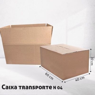 Caixa de Papelão Transporte N.4 (C60 x L:40 x A:30 cm) - 20 unidades