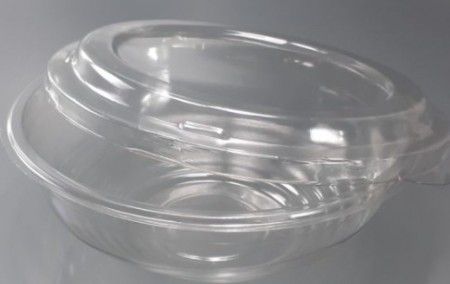 Tigela Bowl 600 ml descartável c/ tampa p/ Lamen ou Udon Cristal - 100 Unidades