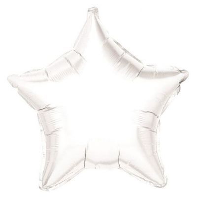 Balão Metalizado Estrela Branco 18'' / 45 cm - 1 Unidade