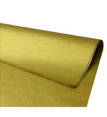 Papel Seda (48x60 cm) Ouro - Pcte 10 Unidades