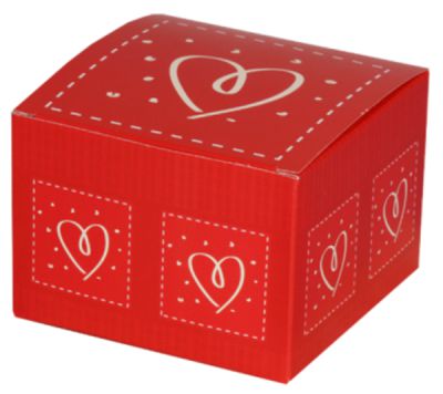 Caixa Quadrada ( 10 x 10 x 7 cm ) Corações - 10 Unidades