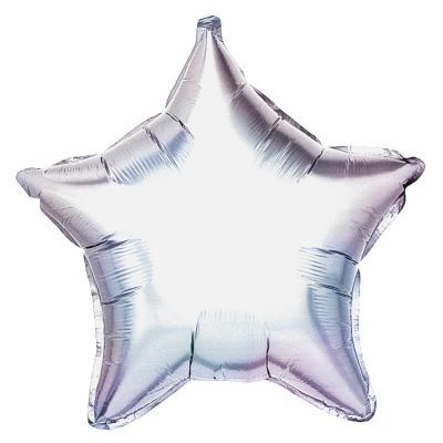 Balão Metalizado Estrela Liso Prata 18'' / 45 cm - 1 unidade