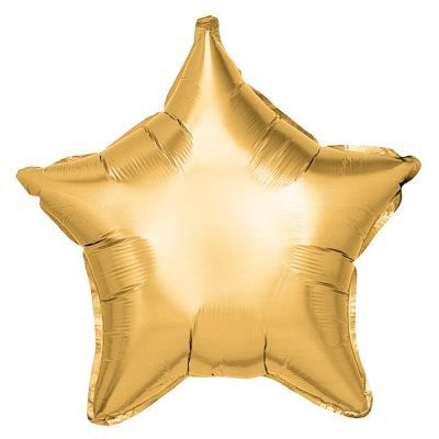 Balão Metalizado Estrela Liso Ouro Fosco 18'' / 45 cm - 1 unidade