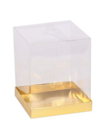 Caixa Vitrine Panetone 500G ( 15 x 15 x 18 cm) Dourado - 1 unidade