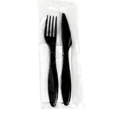 kit talher master refeição (garfo + faca + guardanapo) - 25 unidades