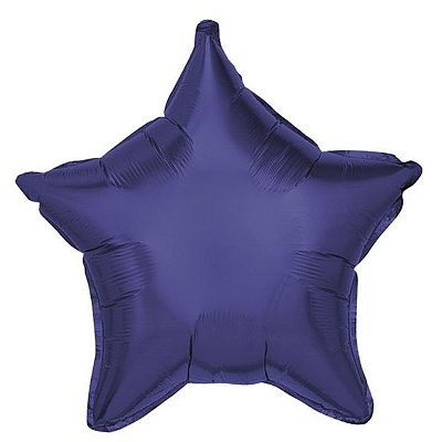 Balão Metalizado Estrela Azul Intenso 18'' / 45 cm - 1 Unidade