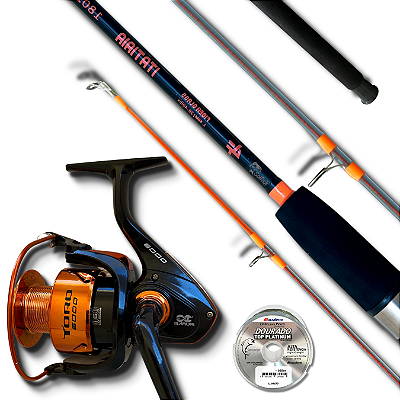 Kit Pesca Pesada Vara Itatiaia 1,80m 40lbs + Molinete Toro 6000 6r