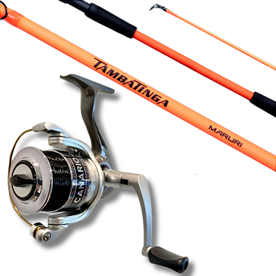 Kit Vara Tambatinga 1,80m 30lbs + Molinete Canário 40 3r