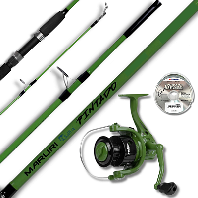 Kit Vara Pintado 1,80m 40lbs + Molinete Pintado 5000 3r