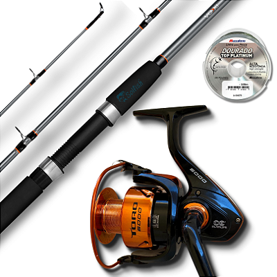 Kit Vara V400 2,10m 40lbs + Molinete Toro 6000 6r