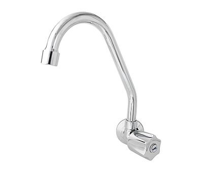 Torneira de Cozinha Parede Metal Inox Cromado Bica Móvel 1167 C50 com Mecanismo MVS