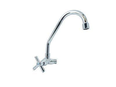 Torneira Cozinha Parede Metal Bica Móvel 1167 C31 1/4 de Volta