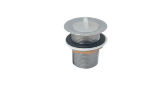 Válvula Para Tanque Metal Cromado 1. 1/4'' Com Tampão PVC