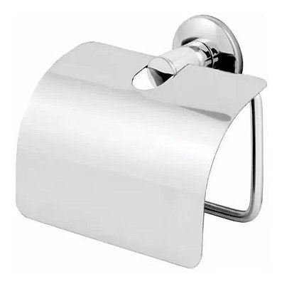 Suporte Papeleira Com Tampa Para Papel Higiénico Aço Inox