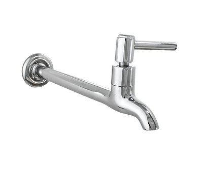 Torneira Para Pia Cozinha Tanque Parede Em Metal Cromado Longa 18 Cm Acionamento Alavanca