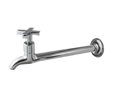Torneira De Cozinha Pia Tanque Parede Metal 18 Cm Cruzeta Stilus Luxo