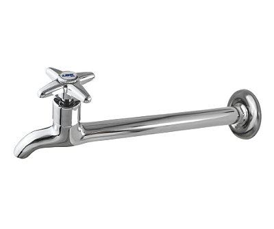 Torneira Para Pia Cozinha Tanque Longa 18 Cm Em Metal Acabamento Cruzeta C23-  Comum Preço