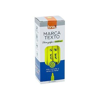 Caneta Marca Texto Fluorescente Brw Caixa Com 12