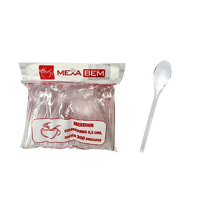 Palheta Mexedor Colherinha 9,5 Cm Pct C 200 mexa Bem Cristal